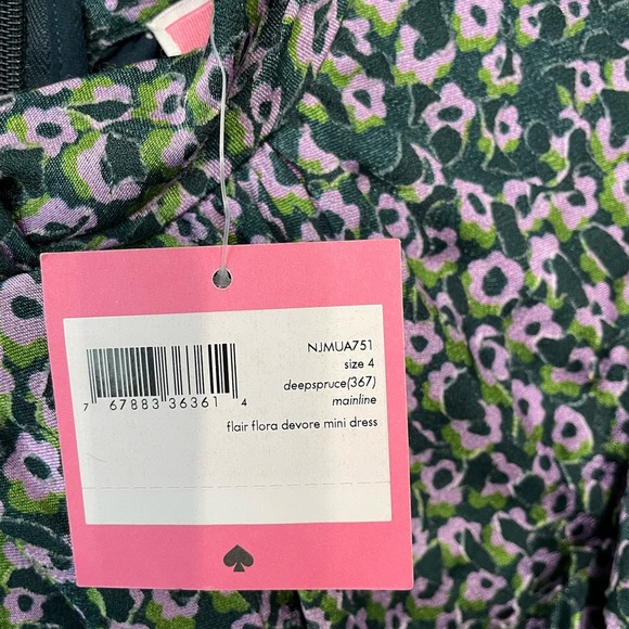 NWT Kate Spade Runway Collection Flair Flora Devore Mini Dress size 4 - Picture 7 of 10
